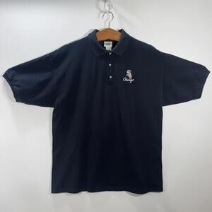 VTG Lee 90’s “Chicago White Sox” Black Polo Shirt - XL